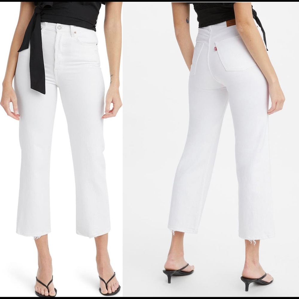 Levi's high waist straight wide leg ankle jeans